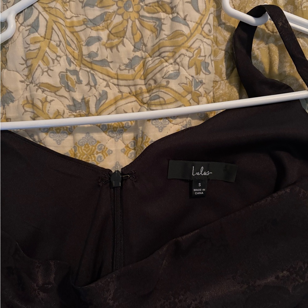 Lulus Black Satin Jacquard Maxi Dress - Picture 8 of 8
